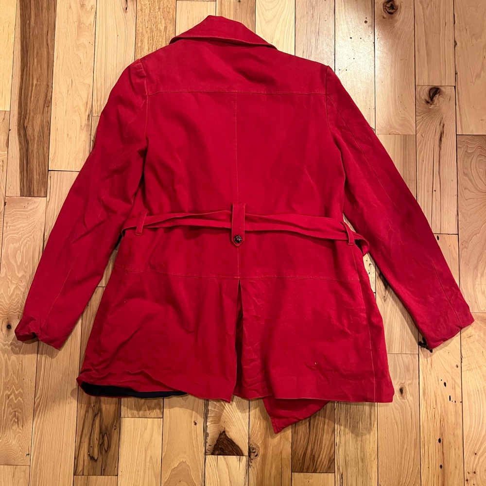 41 Hawthorn Vibrant Red Trench Coat - Picture 2 of 3
